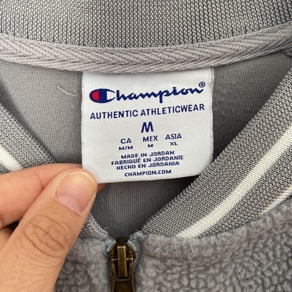 Champion grey teddy bomber jacket - Picture 2 of 4